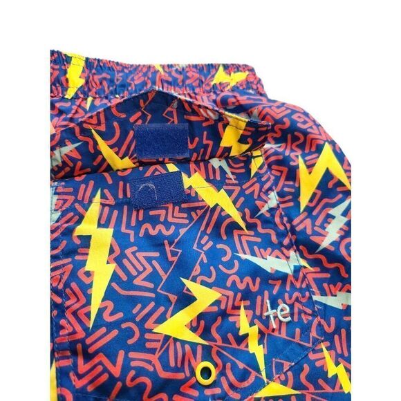 Tipsy Elves 90's print Size Large swim trunks Drawstring Stretch waist Pockets - Picture 6 of 10